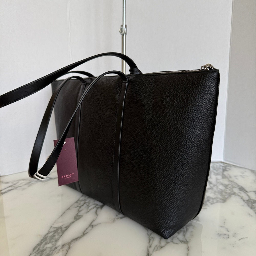 Radley London Lynton Close Black Leather Ziptop Tote Bag NEW 111274 - Picture 6 of 16